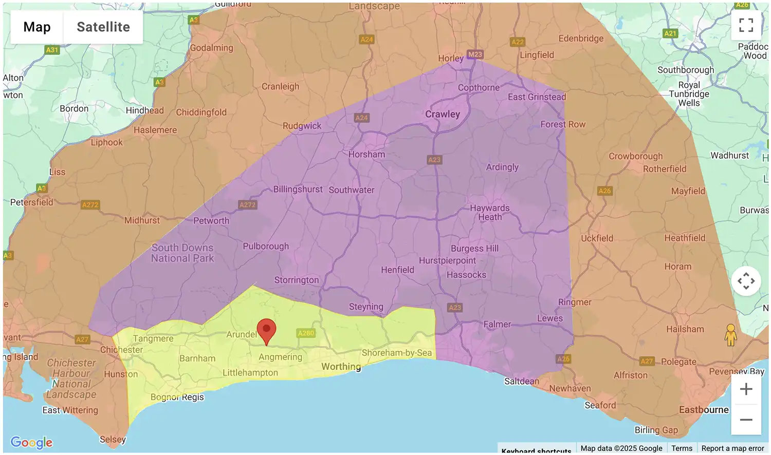 Gas Bottles Haslemere delivery zone map - click to see on BBQ Gas Bottles