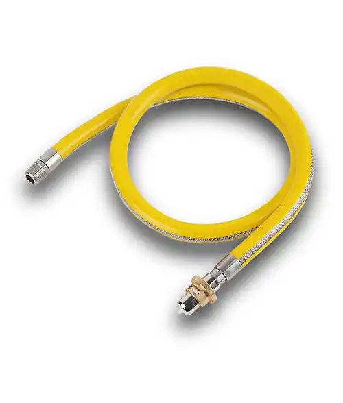 LPG/Natural Gas Yellow 1250mm Bayonet x 1/2" Male Cooker Hose